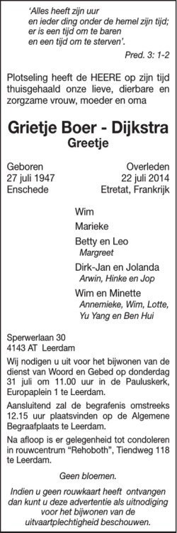 Grietje Boer - Dijkstra