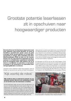 Grootste potentie laserlassen zit in opschuiven naar - Techni-Show