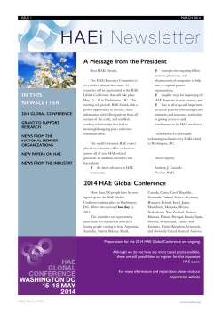 March Newsletter - HAE International Community