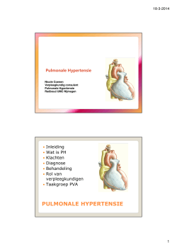 Presentatie N. Coenen, Pulmonale hypertensie