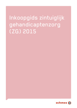 Inkoopgids zintuiglijk gehandicaptenzorg (ZG) 2015