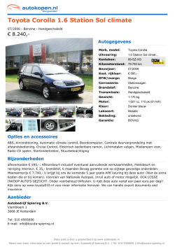 Toyota Corolla 1.6 Station Sol climate