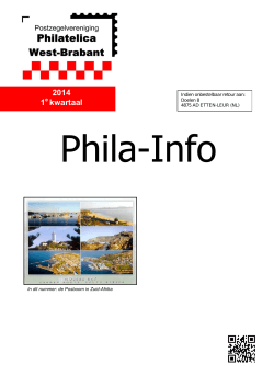 Ledenblad Phila-Info, 1e kwartaal 2014 - Philatelica West