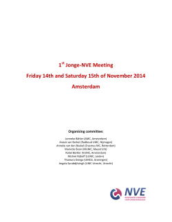 JNVE-meeting 2014 Preliminary programme