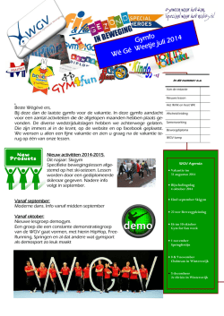 Gymfo W&eacute; G&eacute; Weetje juli 2014 - Winterswijkse Gymnastiek Vereniging