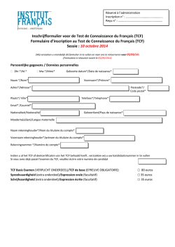 Inschrijfformulier voor de Test de Connaissance du Fran&ccedil;ais (TCF