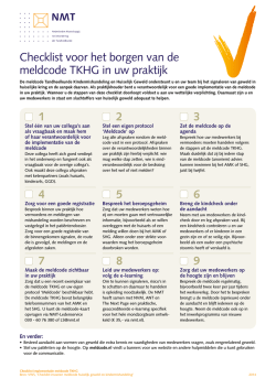 Checklist voor het borgen van de meldcode TKHG in uw