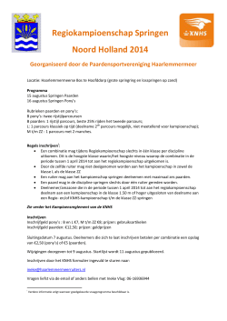 Regiokampioenschap Springen Noord Holland 2014