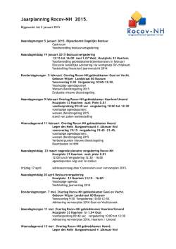 Jaarplanning Rocov