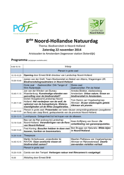 Programma 8ste Noord-Hollandse Natuurdag
