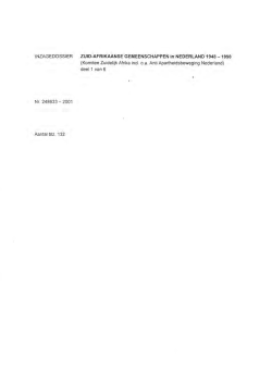 Inzage dossier Komitee Zuidelijk Afrika incl. o.a. Anti