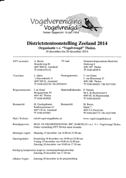 District tentoonstelling 18 t/m 20 december in Tholen.