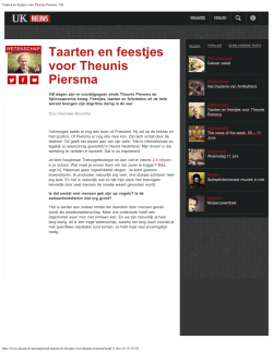 Taarten en feestjes voor Theunis Piersma | UK
