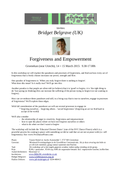 Bridget Belgrave (UK) Forgiveness and