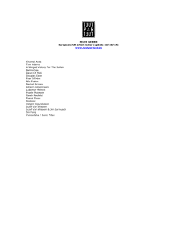 FELIX GRIMM European/UK artist roster (update