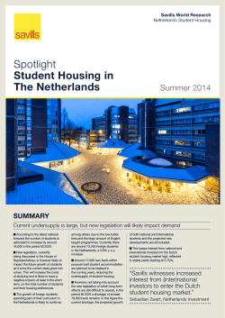 Spotlight Student Housing in The Netherlands