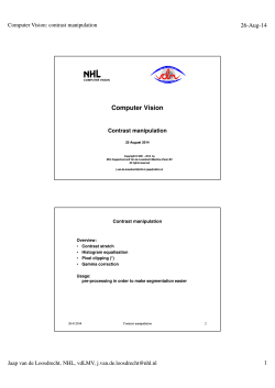 NHL Centre of Expertise Computer Vision