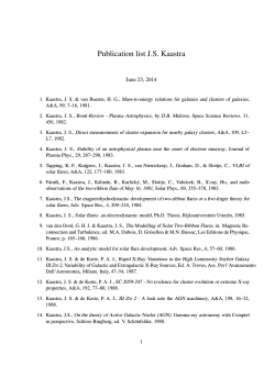 Publication list J.S. Kaastra
