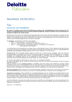 Newsflash 25/04/2014 Tax