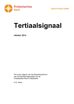 Tertiaalsignaal 2014-3 - Protestantse Kerk in Nederland