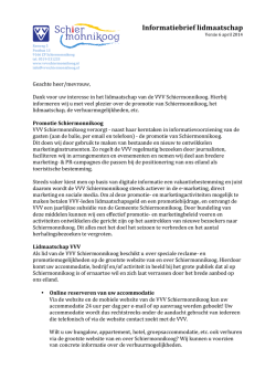 Informatiebrief lidmaatschap