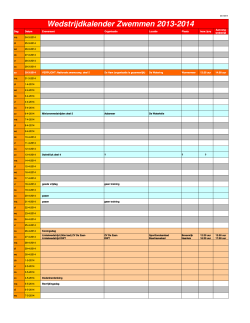 Wedstrijdkalender Zwemmen 2013-2014
