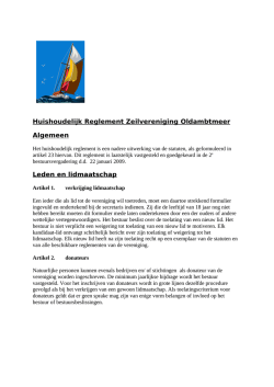 Huishoudelijk Reglement - Zeilvereniging Oldambtmeer