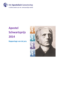Apostel Schwartzprijs 2014 - Het Apostolisch Genootschap