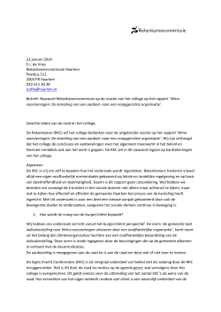 22 januari 2014 E.J. de Vries Rekenkamercommissie Haarlem
