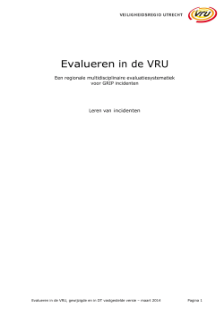 Evalueren in de VRU - Veiligheidsregio Utrecht
