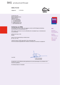 SKG productcertificaat BRL 3104