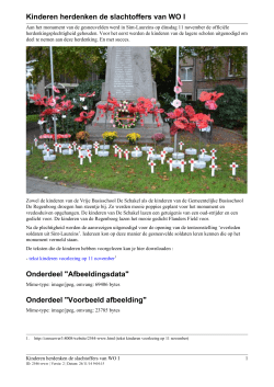 Kinderen herdenken de slachtoffers van WO I