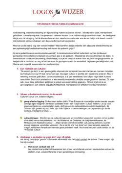 Enkele tips rond interculturele communicatie