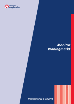 Woningmarktmonitor 2014 - Stadsgewest Haaglanden