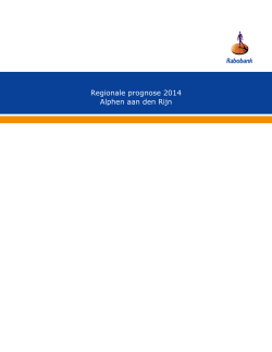 Regionale prognose 2014 Alphen aan den Rijn