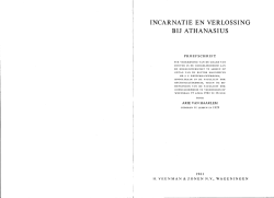 INCARNATIE EN VERLOSSING B1] ATHANASIUS