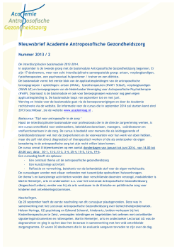 Nieuwsbrief Academie Antroposofische Gezondheidszorg