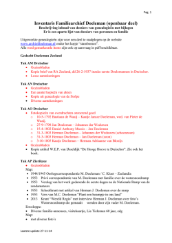 Inventaris Familiearchief Doeleman (openbaar deel)