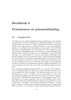Hoofdstuk 8 Priemtesten en priemontbinding 8.1 Complexiteit