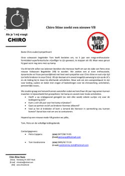 Chiro Stine zoekt een nieuwe VB