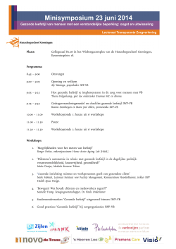 Minisymposium 23 juni 2014 - Hanzehogeschool Groningen
