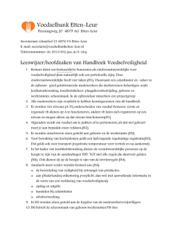 Handboek Voedselveiligheid - Voedselbank Etten-Leur