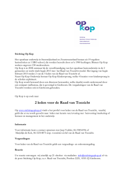 2 leden voor de Raad van Toezicht