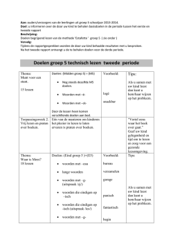 Doelen groep 5 technisch lezen tweede periode