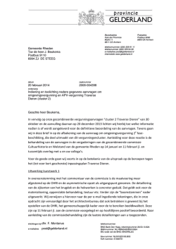 Brief indiening en toelichting nadere gegevens