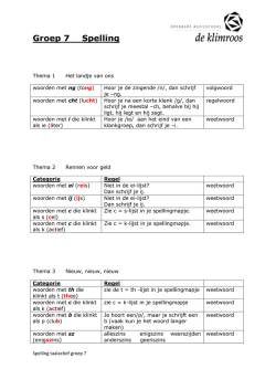 Groep 7 &ndash; Spellingregels