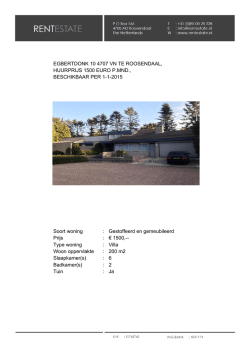 EGBERTDONK 10 4707 VN TE ROOSENDAAL
