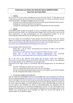 Verslag COSP 2014 () - FOD Sociale Zekerheid
