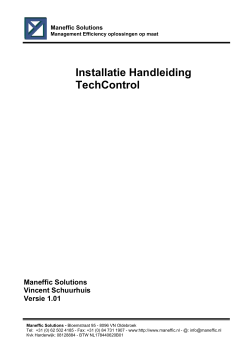 Installatie Handleiding TechControl