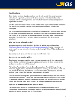 Handelsembargo Onze klanten versturen dagelijks goederen